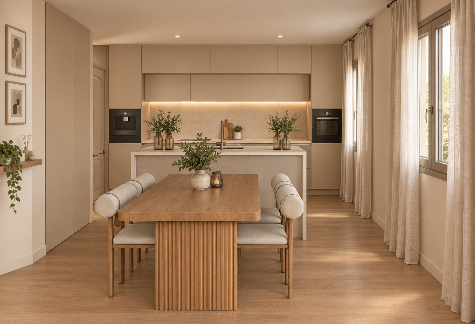 Éclairages et perspective cuisine Mougins