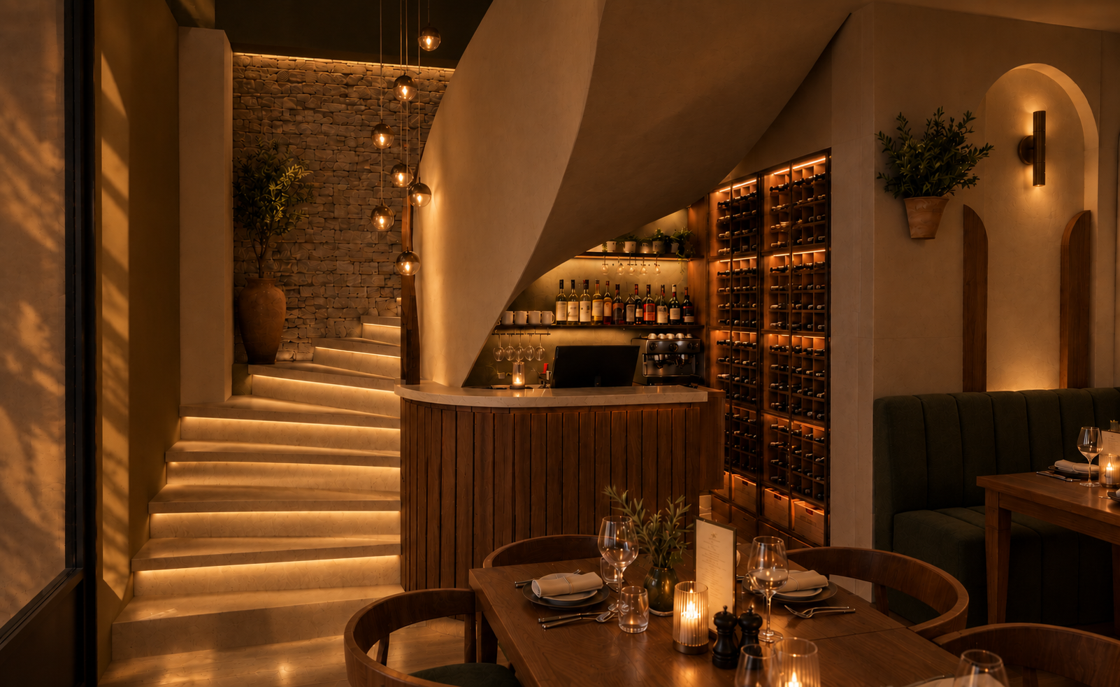 Agencement espace bar restaurant Aix